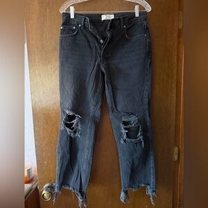 We The Free Black Frayed Hem Jeans